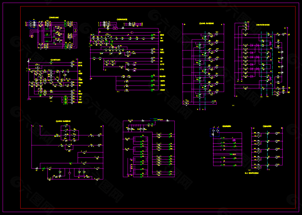 电梯电气控制电路图CAD图纸