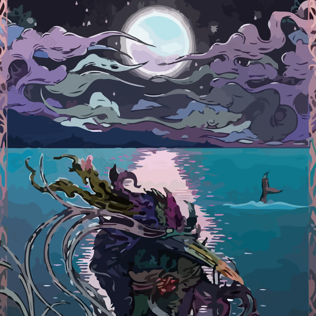 印花矢量图 艺术效果 水彩 怪物 生活元素 免费素材
