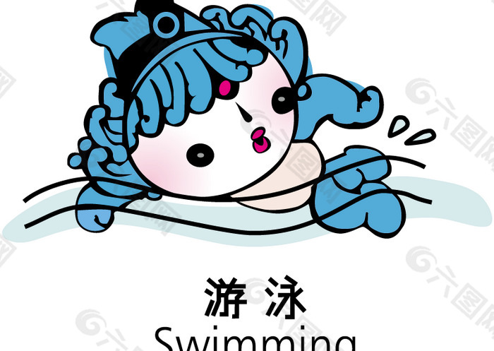 Beijing_2008_Mascot_Swimming logo设计欣赏 Beijing_2008_Mascot_Swimming运动LOGO下载标志设计欣赏