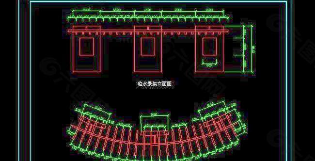 临水景架平立面施工图