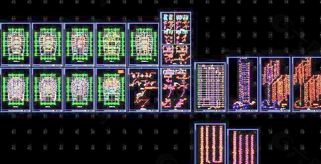 高层商业办公楼建筑设计施工图