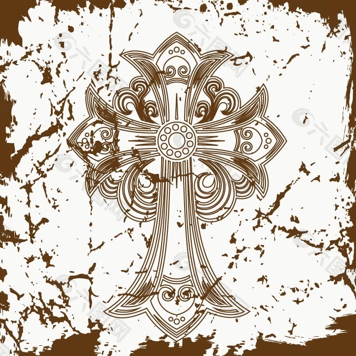 印花矢量图 大牌热门图案面料专题 克罗心 Chrome Hearts 免费素材