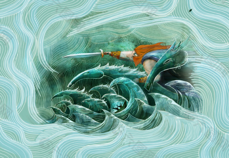 位图 插画 海洋之歌 动物 马 免费素材