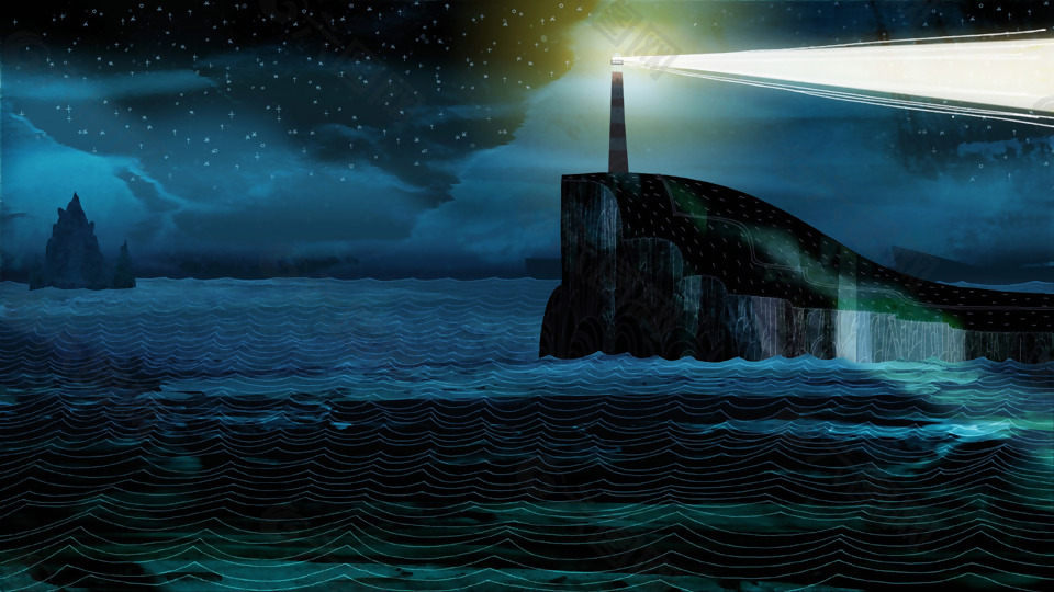 位图 插画 海洋之歌 生活元素 灯塔 免费素材