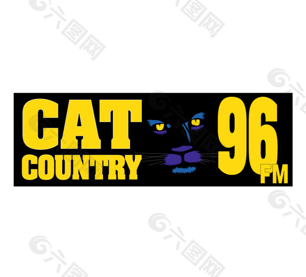 CAT Country 96 logo设计欣赏 CAT Country 96下载标志设计欣赏