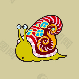 印花矢量图 卡通 民俗风 动物 蜗牛 免费素材