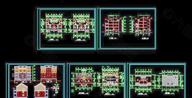 某三层带地下室标准双拼小别墅施工设计图16x13