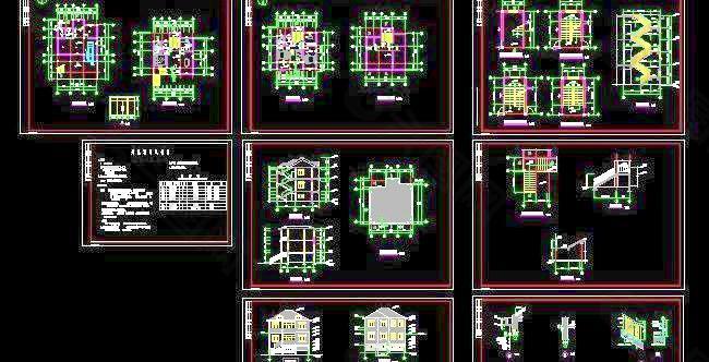 农村三层带阁楼标准住宅楼施工设计图11x15