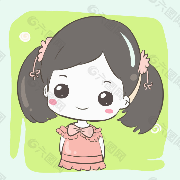 印花矢量图 卡通 人物 女孩 免费素材