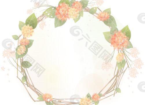 韩国植物装饰边框矢量图03