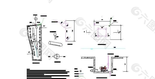 某娱乐场所景墙水幕排水系统设计图