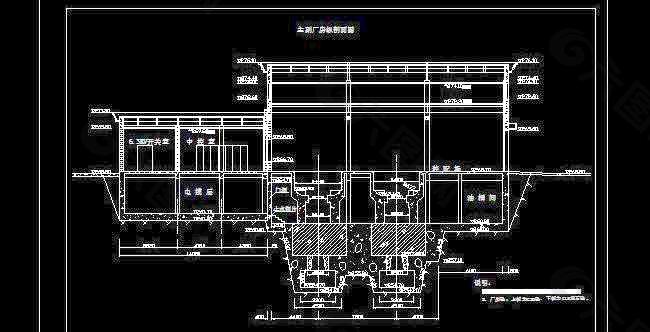 主副厂房纵剖面设计图