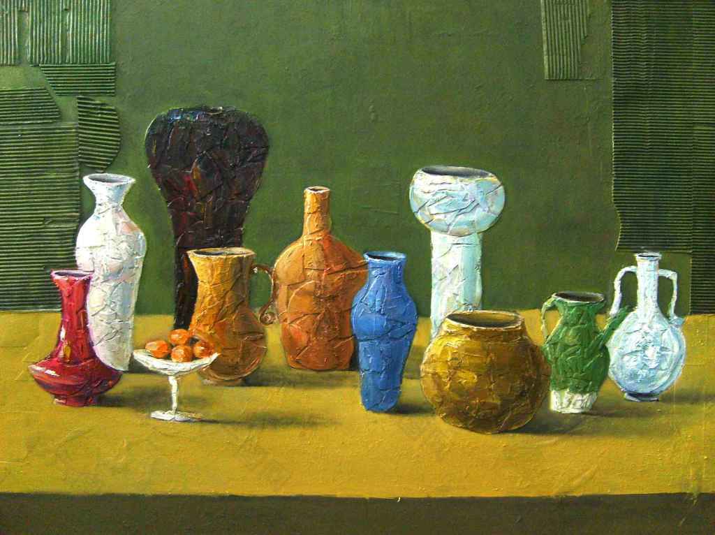 陶瓷花瓶油画