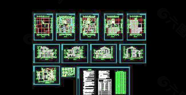 三层现代风格实用型别墅设计图13x16