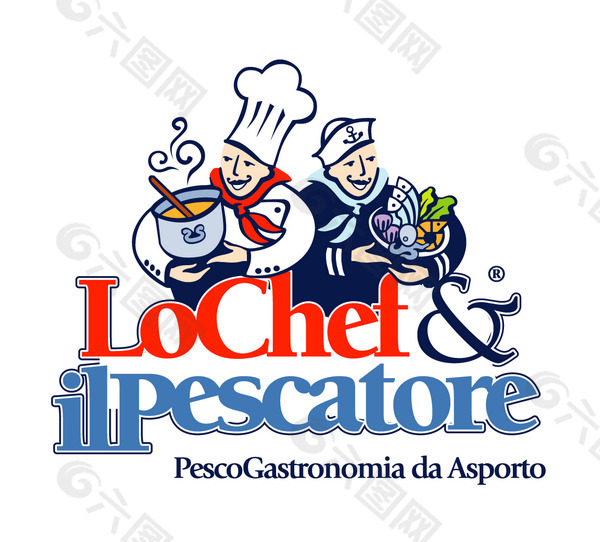 Lo_Chef_e_il_Pescatore logo设计欣赏 Lo_Chef_e_il_Pescatore食物品牌标志下载标志设计欣赏