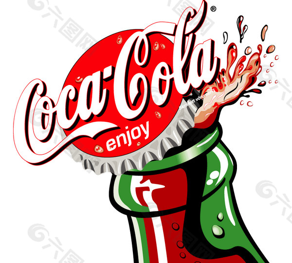 Coca-Cola(1) logo设计欣赏 Coca-Cola(1)名牌食品LOGO下载标志设计欣赏