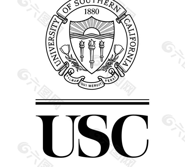 USC(1) logo设计欣赏 USC(1)知名学校标志下载标志设计欣赏