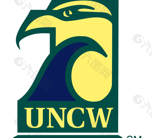 UNCW_Seahawks logo设计欣赏 UNCW_Seahawks传统大学LOGO下载标志设计欣赏