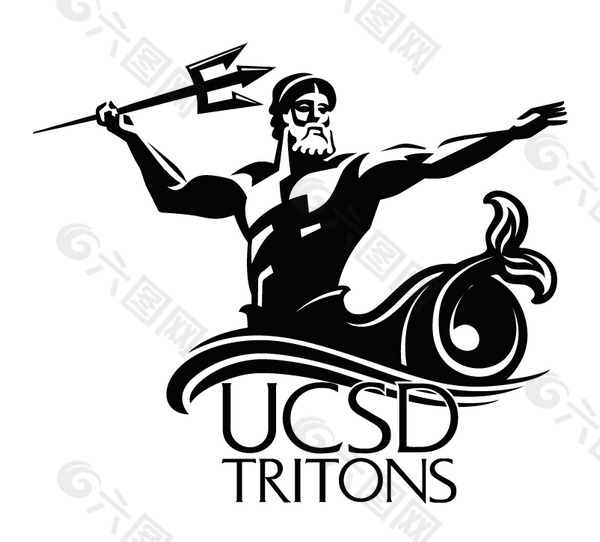 UCSD_Tritons logo设计欣赏 UCSD_Tritons传统大学标志下载标志设计欣赏