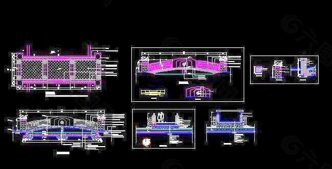 园林绿化景观桥施工设计图纸