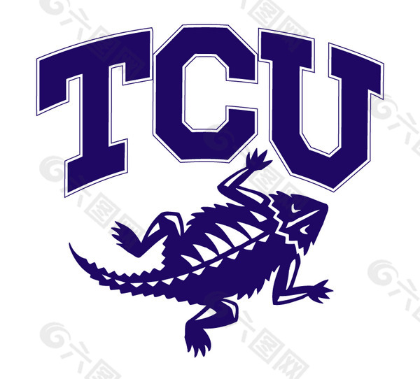 TCU_Hornedfrogs(2) logo设计欣赏 TCU_Hornedfrogs(2)大学体育队LOGO下载标志设计欣赏