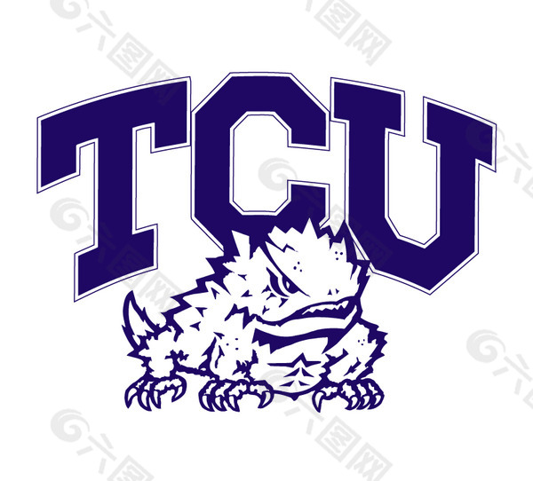 TCU_Hornedfrogs(1) logo设计欣赏 TCU_Hornedfrogs(1)大学体育队LOGO下载标志设计欣赏
