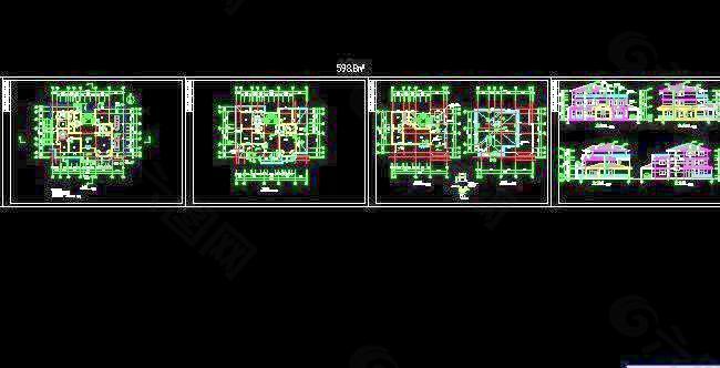 三层带车库及露台别墅设计图23x15