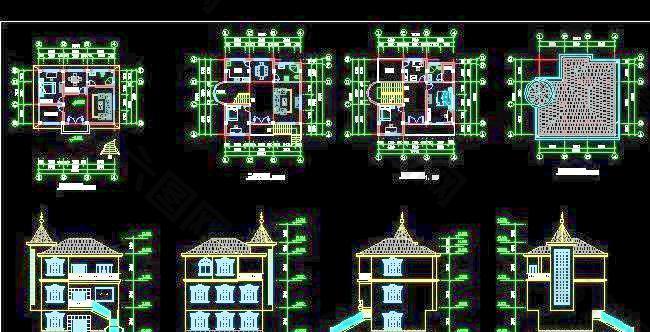 三层金字塔式别墅设计方案图10x10