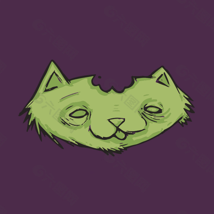 印花矢量图 动物 猫头 抽象 男装 免费素材