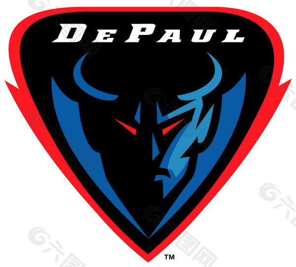 DePaul_Blue_Demons(2) logo设计欣赏 DePaul_Blue_Demons(2)教育机构标志下载标志设计欣赏