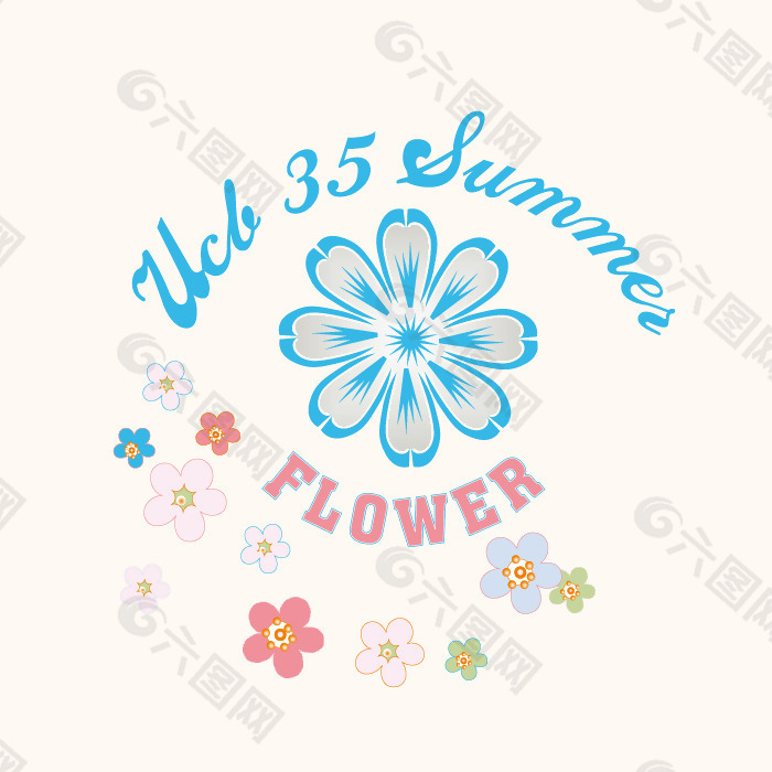 印花矢量图 植物 花朵 文字 英文 免费素材