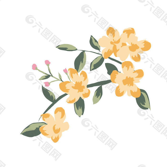 印花矢量图 植物 花朵 水彩 免费素材