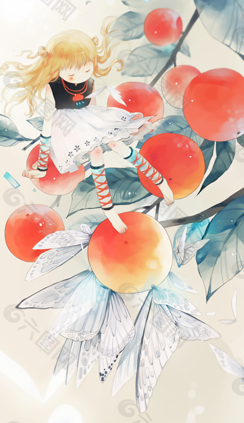 位图 插画 风格 和风 动漫人物 免费素材