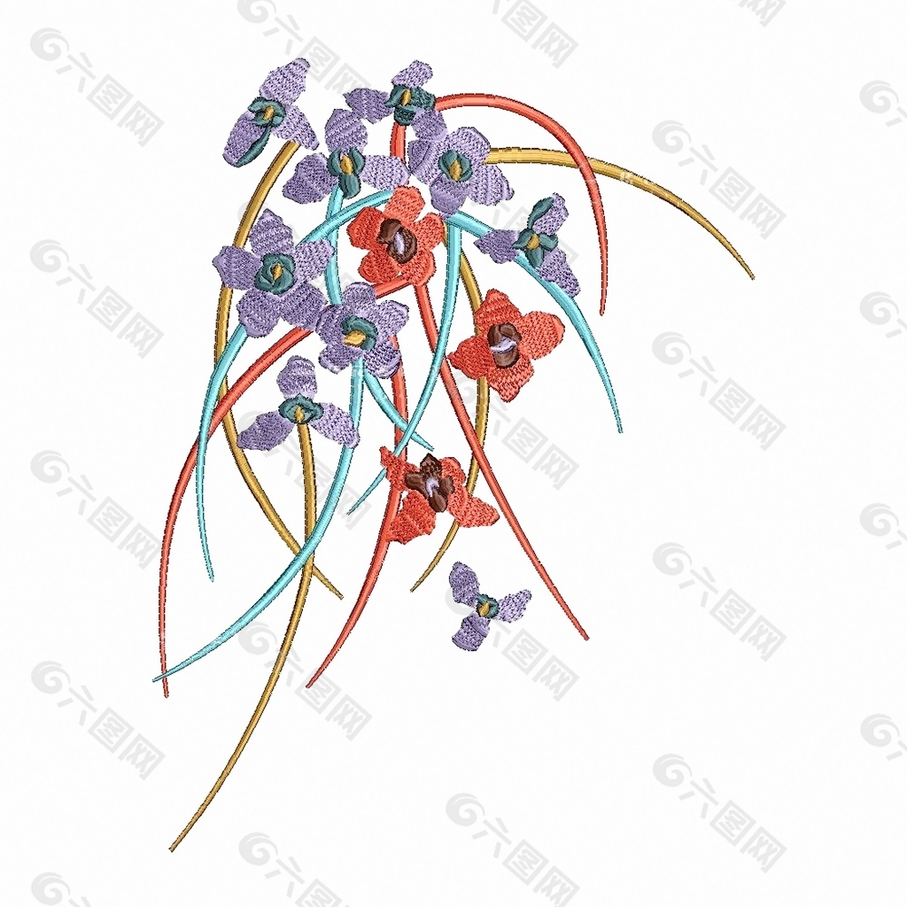 绣花 植物 花朵 免费素材