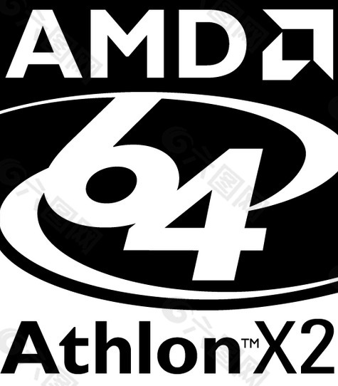 AMD_64_Athlon_X2 logo设计欣赏 AMD_64_Athlon_X2电脑硬件标志下载标志设计欣赏