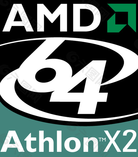 AMD_64_Athlon_X2(2) logo设计欣赏 AMD_64_Athlon_X2(2)电脑硬件标志下载标志设计欣赏