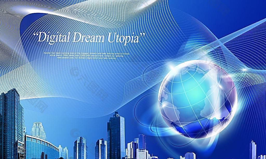 高档蓝色背景素材图片