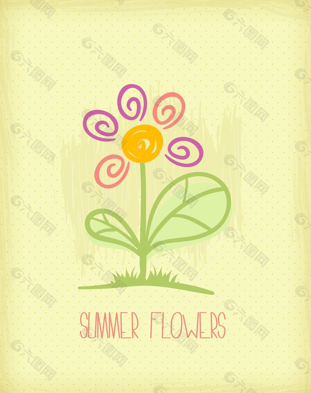 花与花的背景说明的涂鸦