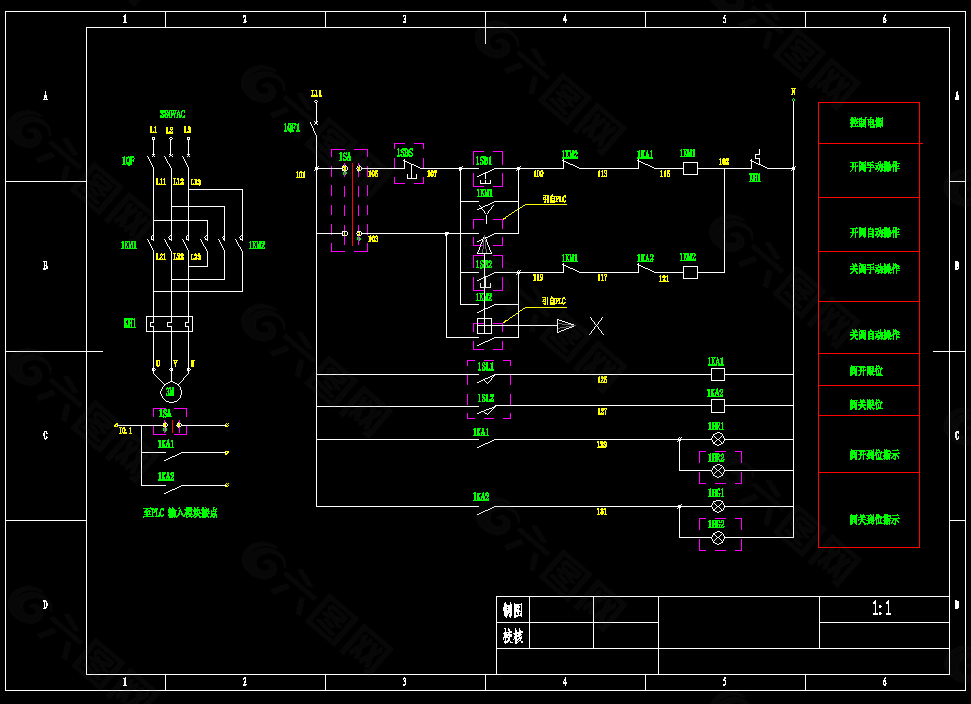 电动阀门控制原理图CAD图纸