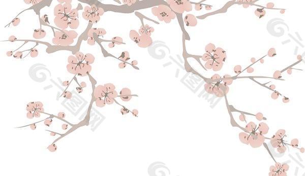 梅兰菊竹水墨画矢量图12