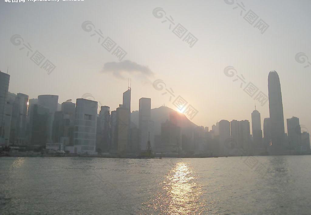 香港黄昏景色图图片