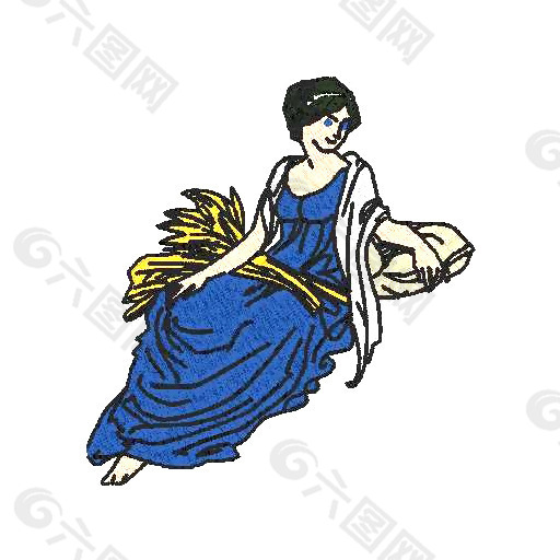 绣花 人物 女人 免费素材