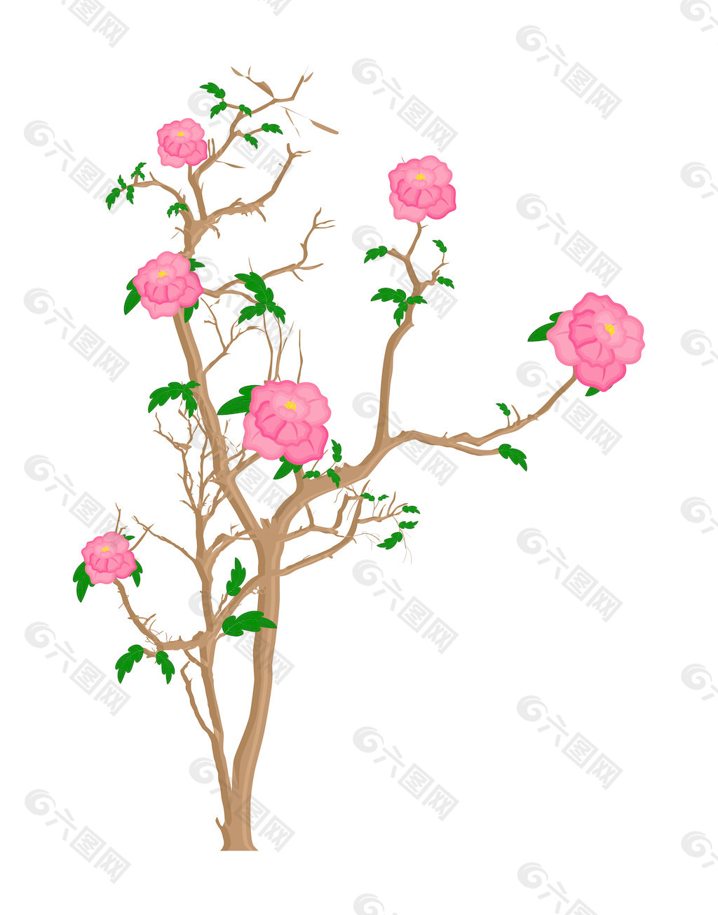 粉色花的植物设计