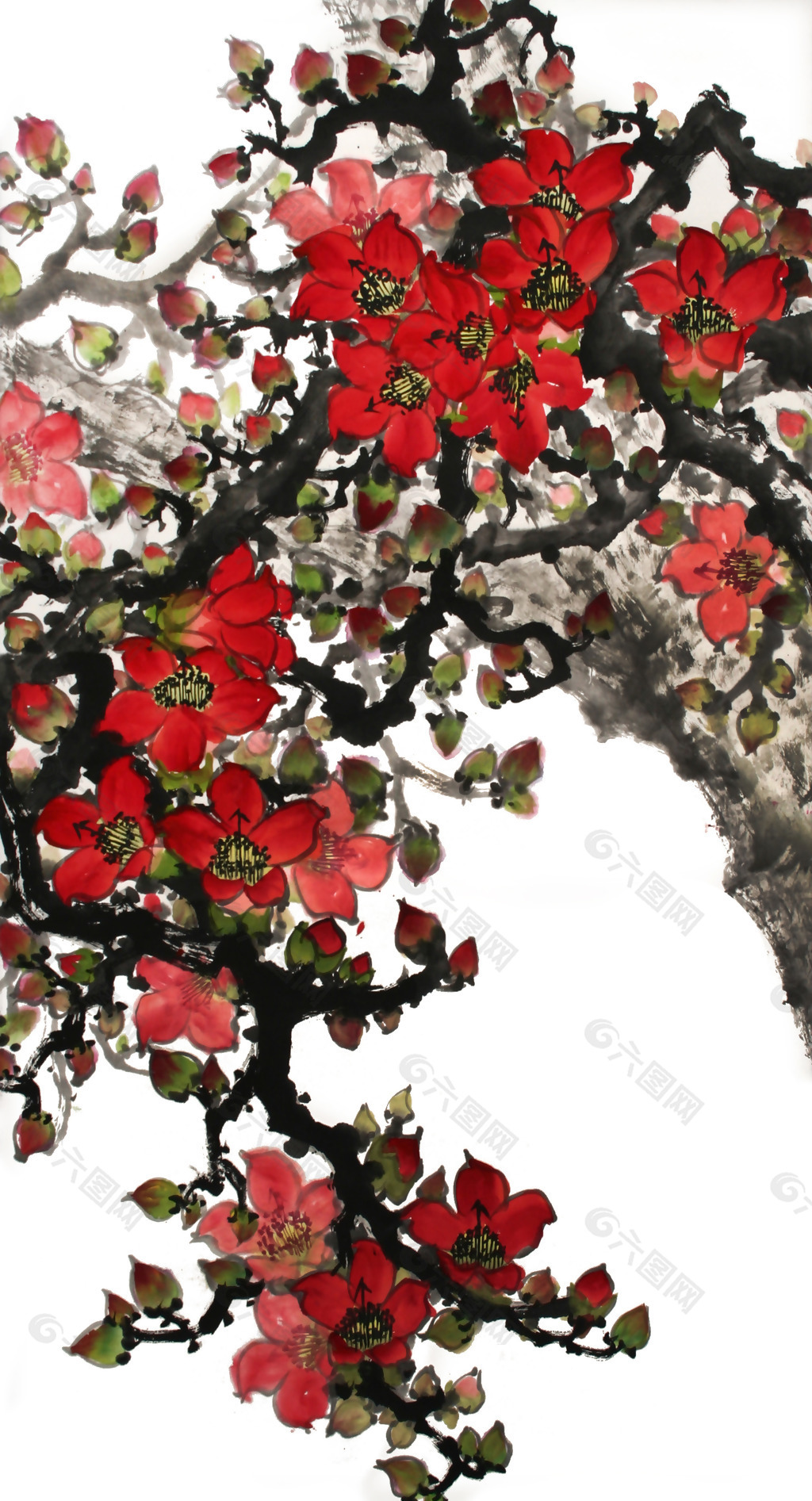 位图 植物图案 写意花卉 花朵 免费素材