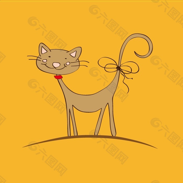 印花矢量 卡通 卡通动物 猫 女童 免费素材