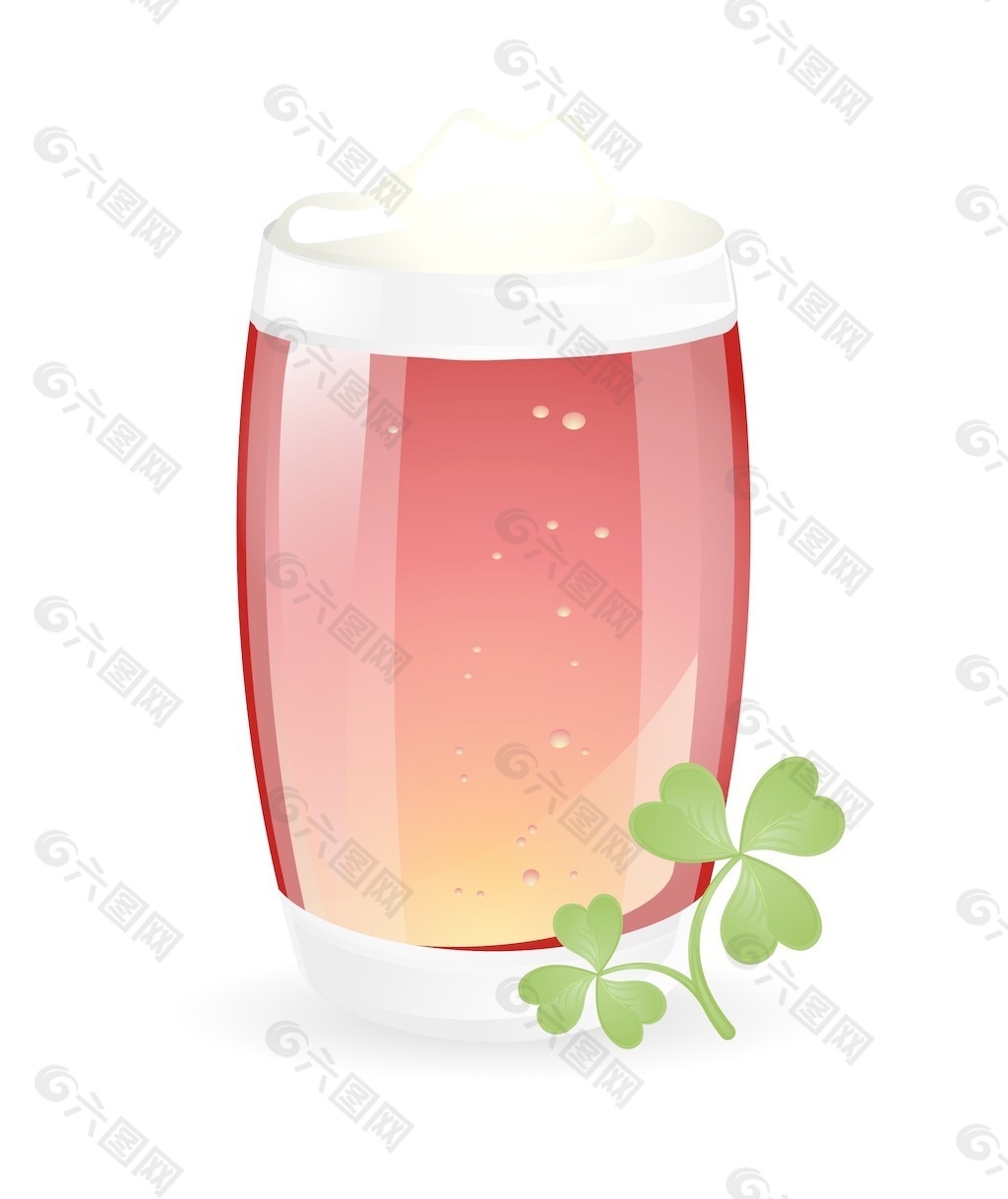 冷饮杯三叶草的叶子