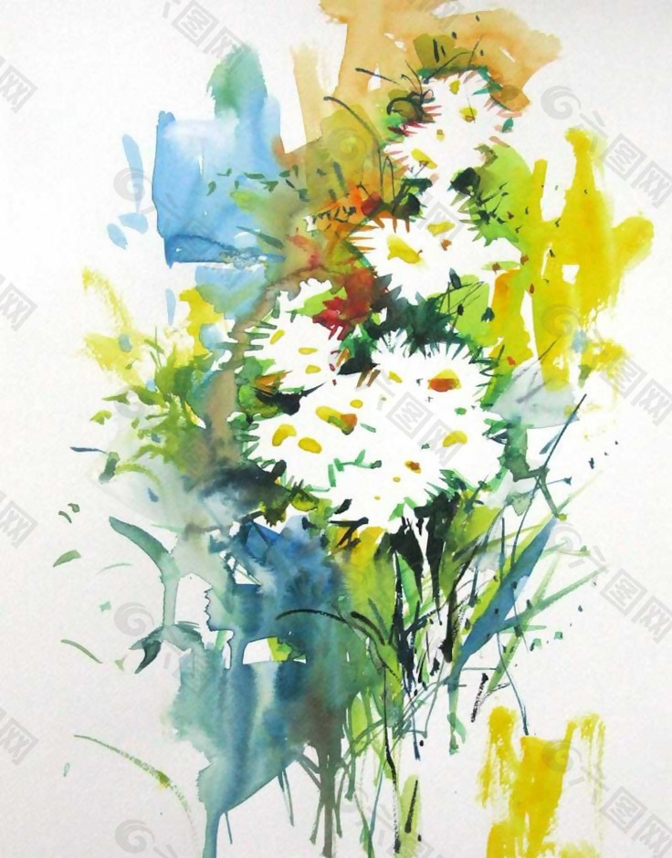 位图 植物图案 写意花卉 花朵 免费素材