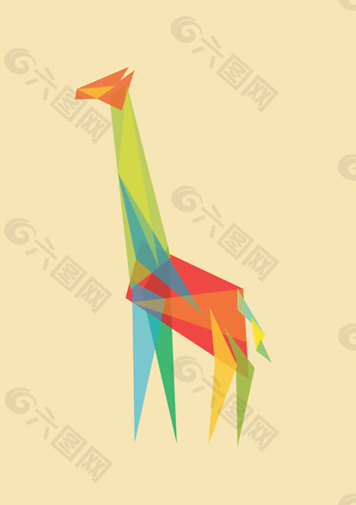 位图 动物 长颈鹿 几何 不规则图形 免费素材