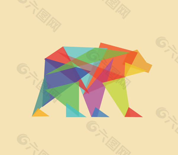 位图 动物 北极熊 几何 不规则图形 免费素材