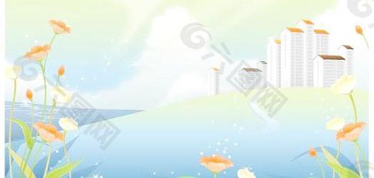 最新韩国春夏风景矢量图04平面广告素材免费下载 图片编号 六图网